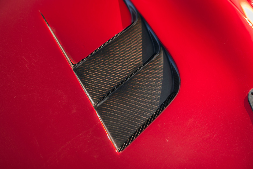 Anthony Gonzales’ red widebody Scion FR-S photographed in the desert.