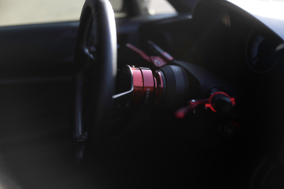 Anthony Gonzales’ red widebody Scion FR-S photographed in the desert.