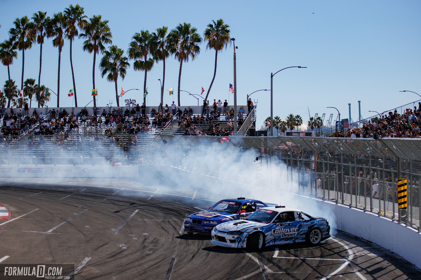 Formula Drift PRO Round 8 action at the 2026 Shoreline Showdown in Long Beach, California.