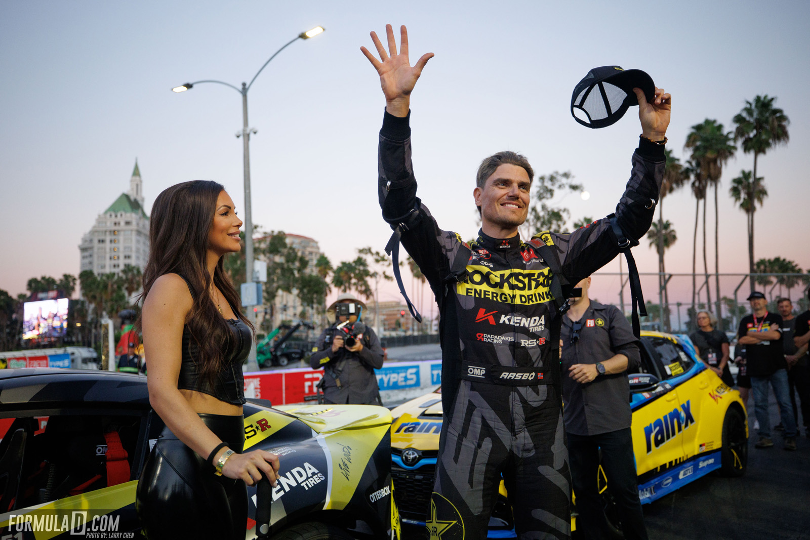 Formula Drift PRO Round 8 action at the 2026 Shoreline Showdown in Long Beach, California.