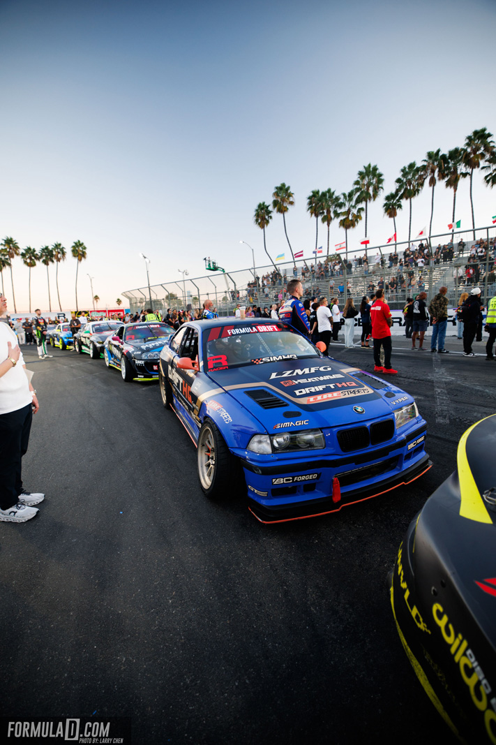 Formula Drift PRO Round 8 action at the 2026 Shoreline Showdown in Long Beach, California.