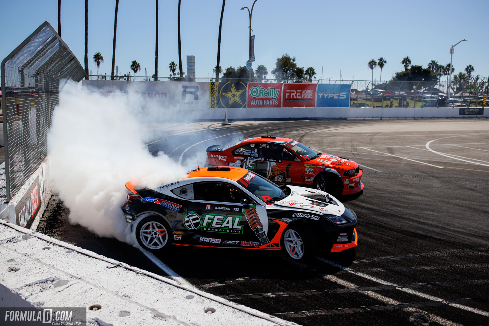 Formula Drift PRO Round 8 action at the 2026 Shoreline Showdown in Long Beach, California.