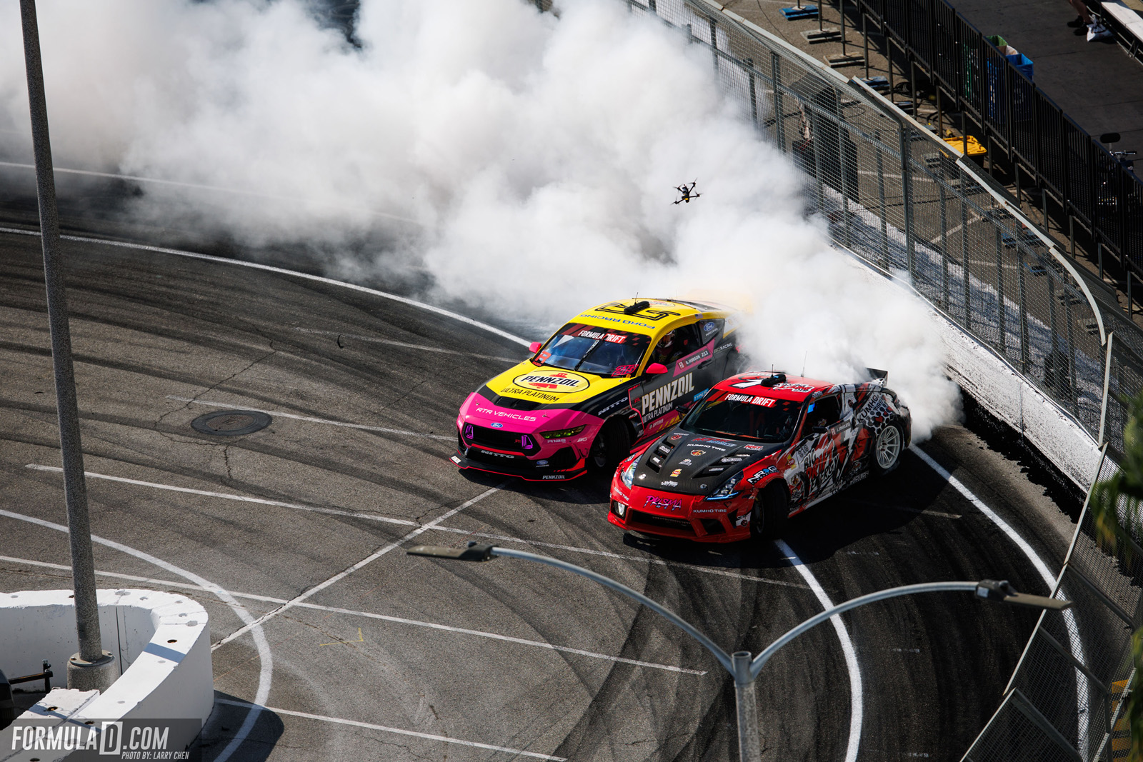 Formula Drift PRO Round 8 action at the 2026 Shoreline Showdown in Long Beach, California.