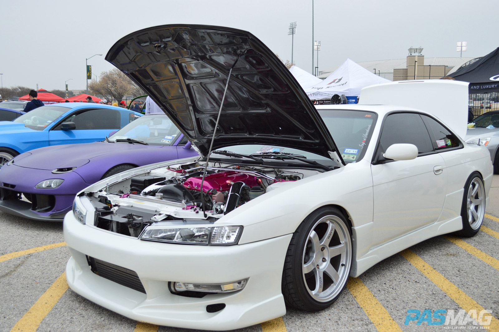 PASMAG Cupcake Meet 19 2014 Grand Prairie Texas Anthony Guerra Aubre Nissan 240SX Engine