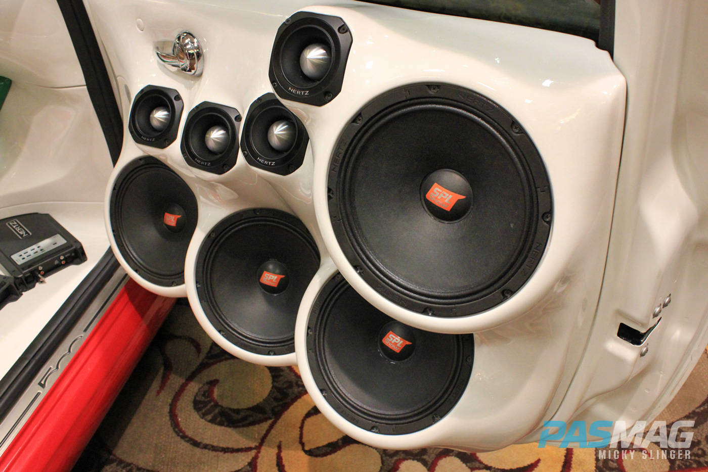 PASMAG CES 2015 Las Vegas NV Hertz SPL Show Subwoofers Fiat Door