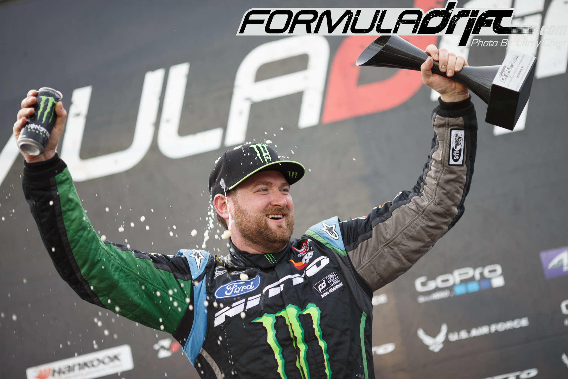 PASMAG Formula Drift 2014 Miami Florida Larry Chen Vaughn Gittin Jr Podium Champion Ford Mustang