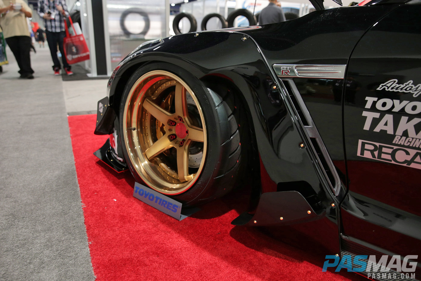 PASMAG RSV Forged Sema 2014 Nissan GTR Rising Suns Airrex Toyo Rocket Bunny Takata Rrecaro AMS driver wheel