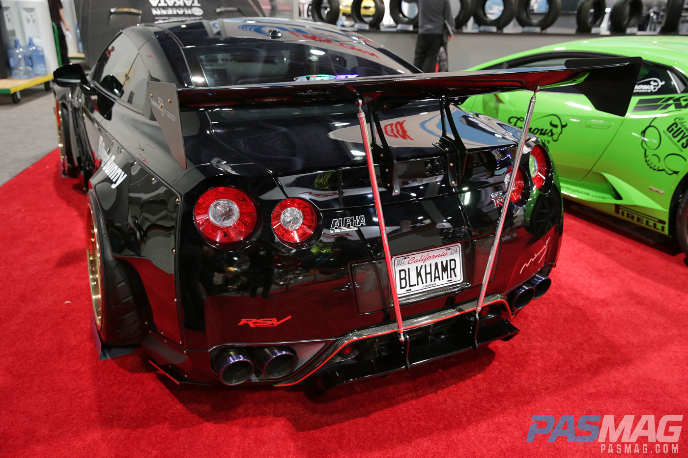 PASMAG RSV Forged Sema 2014 Nissan GTR Rising Suns Airrex Toyo Rocket Bunny Takata Rrecaro AMS wing