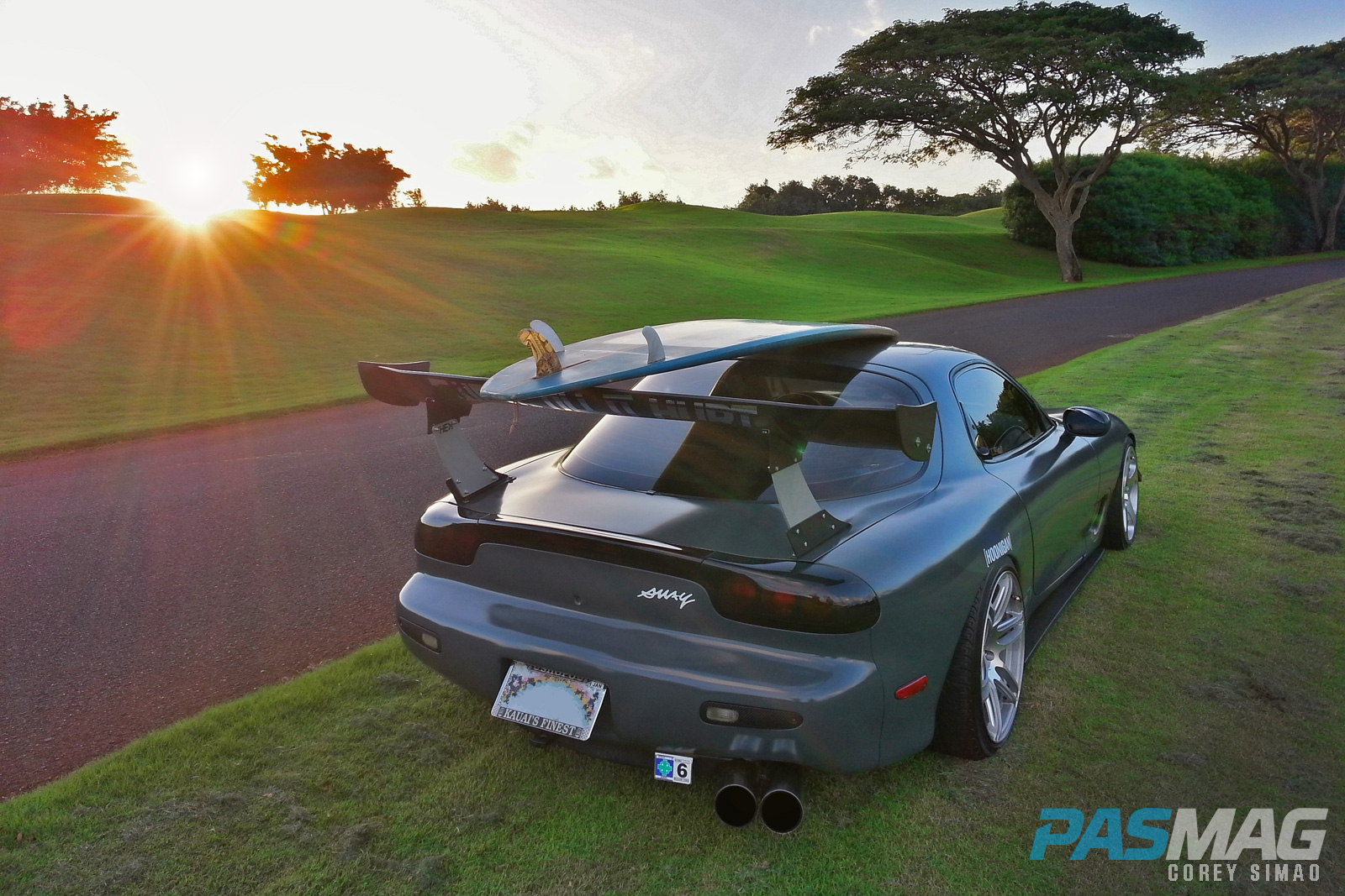 PASMAG Trending Big Country Labs Corey Simao Kauai Made Mazda RX7 rear right