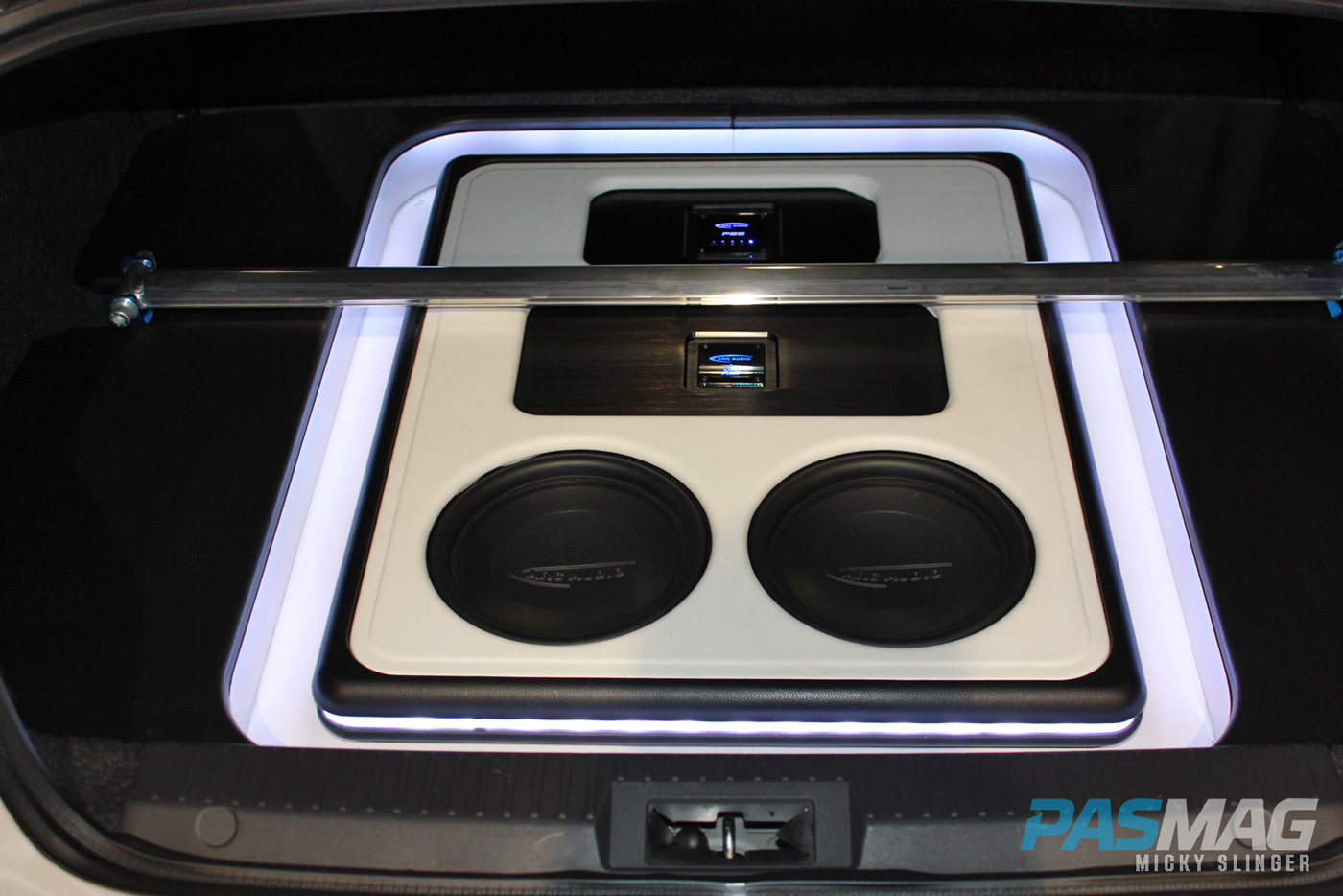 PASMAG CES 2015 Bunny Hunter Scion FRS Arc Audio ML24 Beat Sonic Diode Dynamics Toyo trunk
