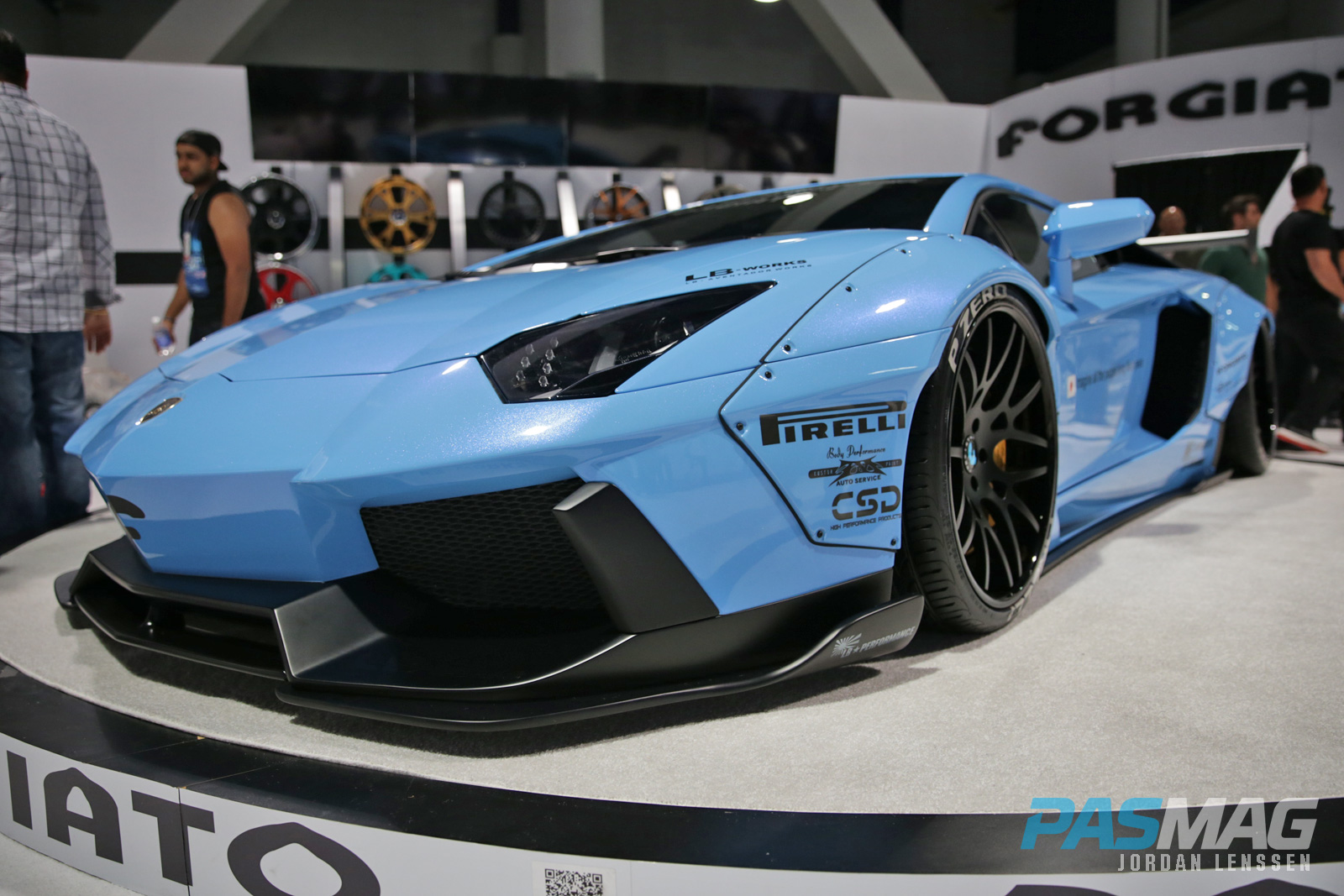 PASMAG forgiato liberty walk performance lb works lamborghini aventador front driver angle