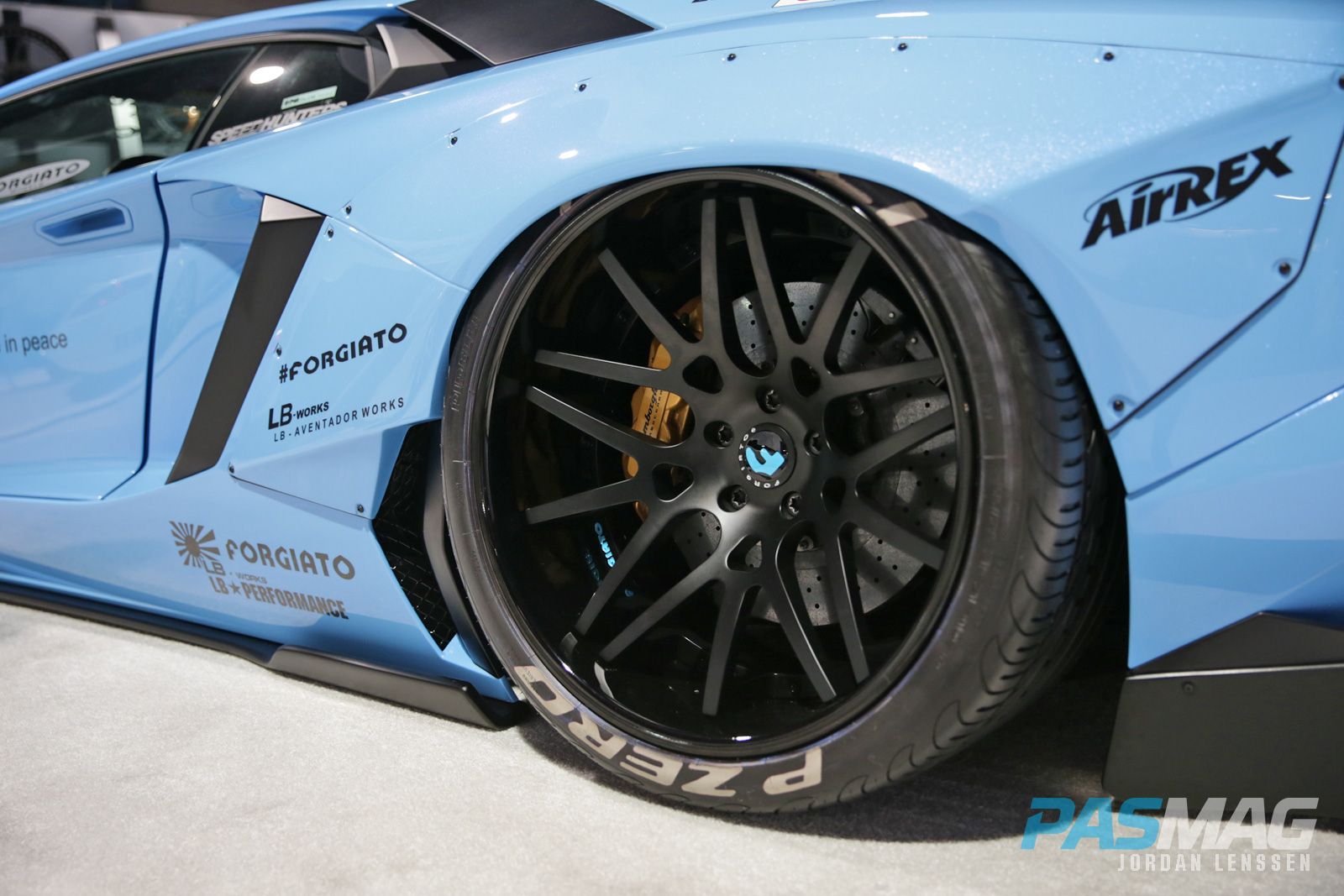 PASMAG forgiato liberty walk performance lb works lamborghini aventador rear driver angle