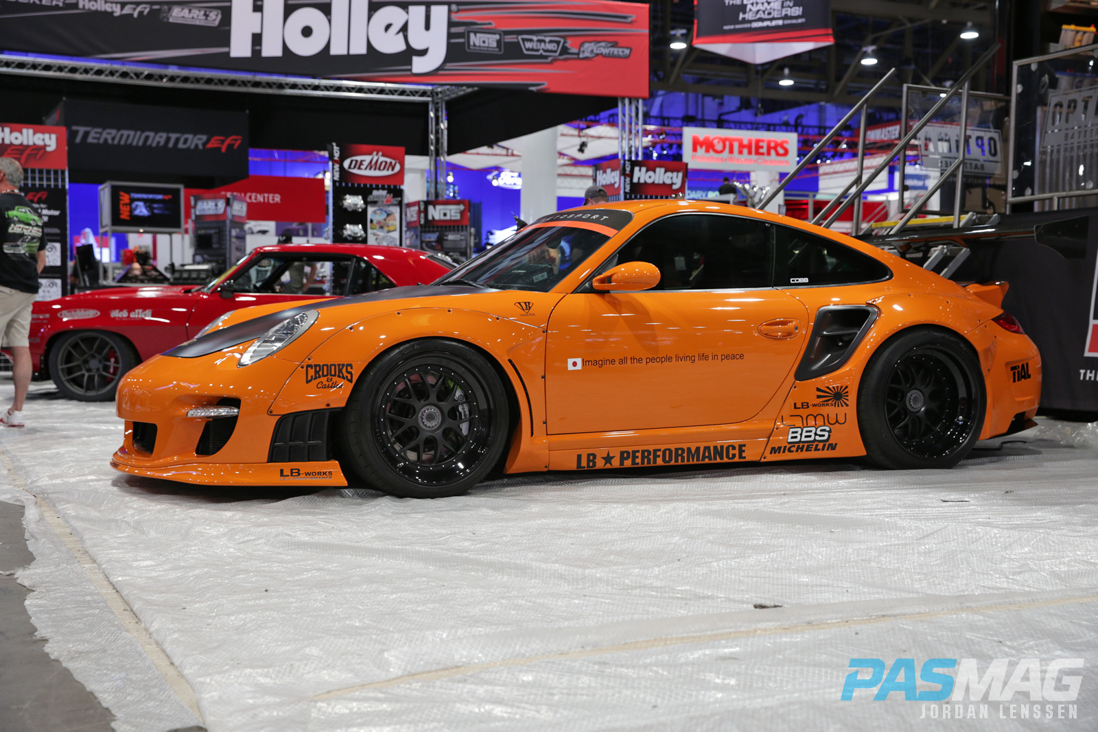 PASMAG SEMA 2014 Las Vegas Liberty Walk Porsche 997 Optima Street Car BBS Michelin LTMW side