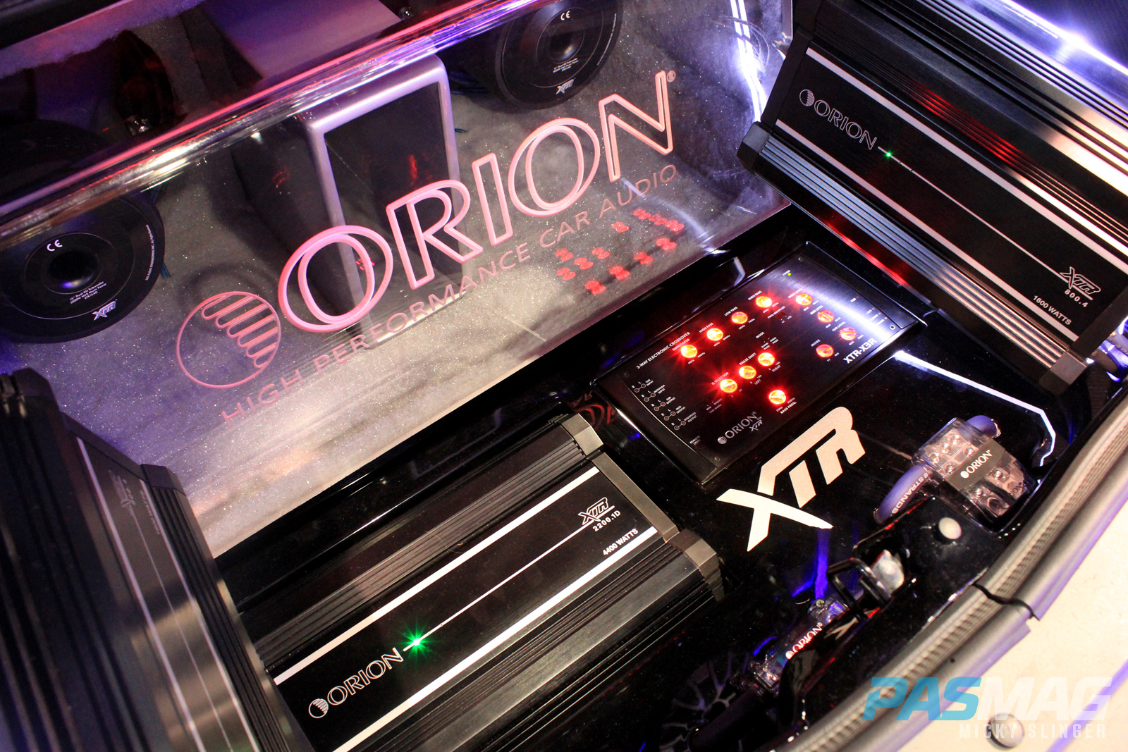 PASMAG CES 2015 Orion Car Audio XTR Dodge Challenger subwoofers amplifiers lights side