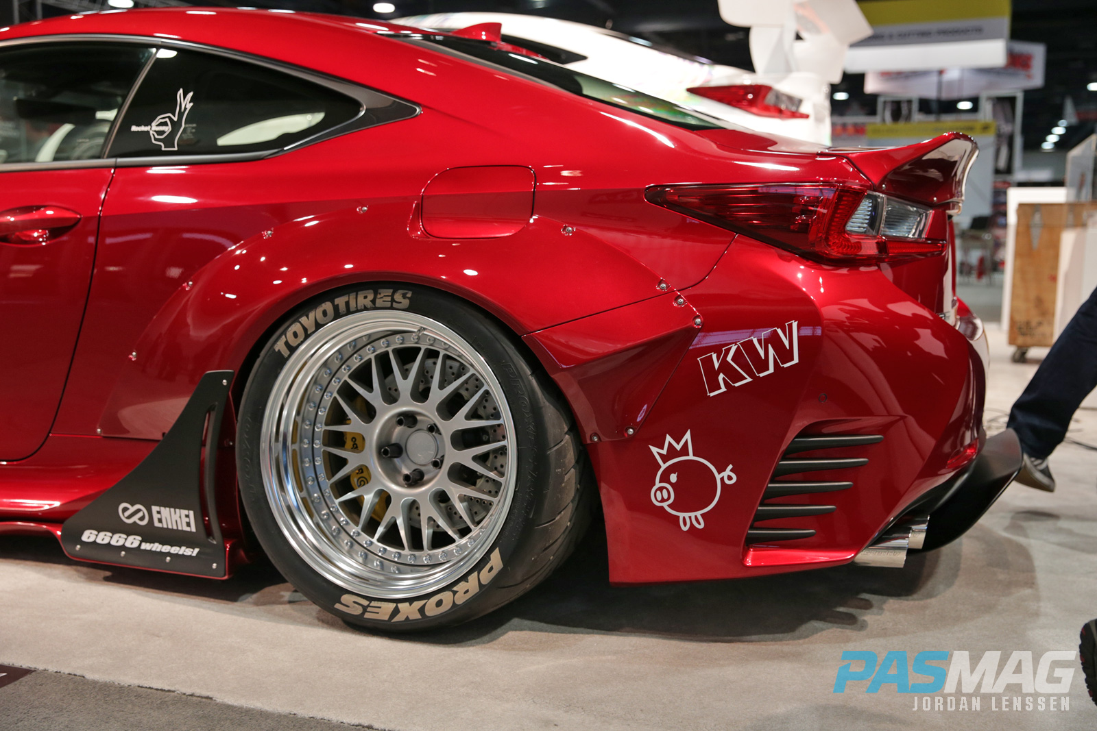 PASMAG 2015 Lexus RCF Rocket Bunny KW Suspensions Enkei Toyo  rear driver