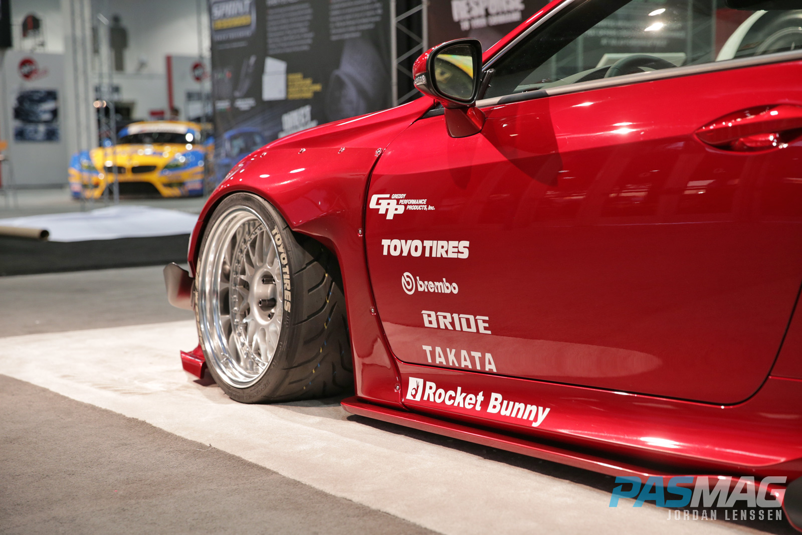 PASMAG 2015 Lexus RCF Rocket Bunny KW Suspensions Enkei Toyo driver front wheel far