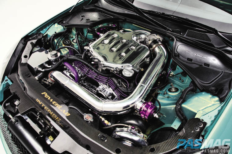 PASMAG Han Wong 2004 Infiniti G35 Intense Power Brian Crower ARP Powerlab Tial Driveshaft Shop Cusco Iforged Falken VeilSide Eclipse engine