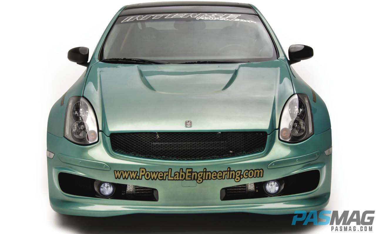 PASMAG Han Wong 2004 Infiniti G35 Intense Power Brian Crower ARP Powerlab Tial Driveshaft Shop Cusco Iforged Falken VeilSide Eclipse front