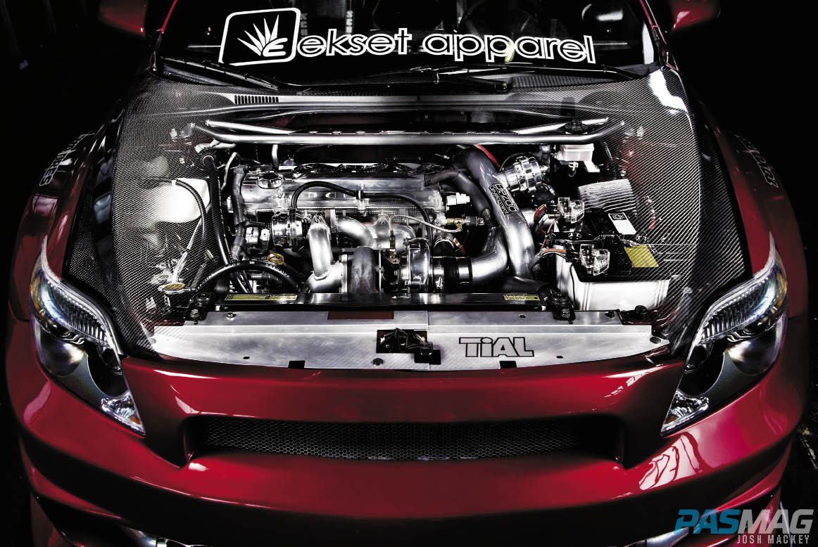 PASMAG 2005 Scion tC Cynce Tester Red Alert Dezod AEM DC Sports TiAl engine