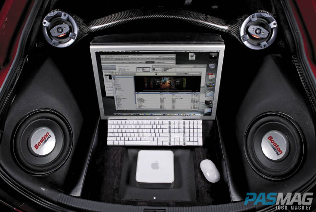 PASMAG 2005 Scion tC Cynce Tester Red Alert Dezod Boston Acoustics trunk